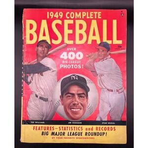 1949 Baseball Magazine Ted Williams, Joe DiMaggio, Stan Musial, Satchel Paige